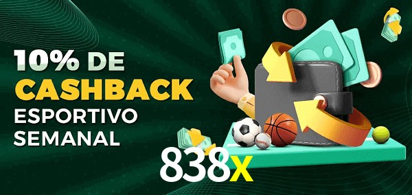 10% de bônus de cashback na 838x